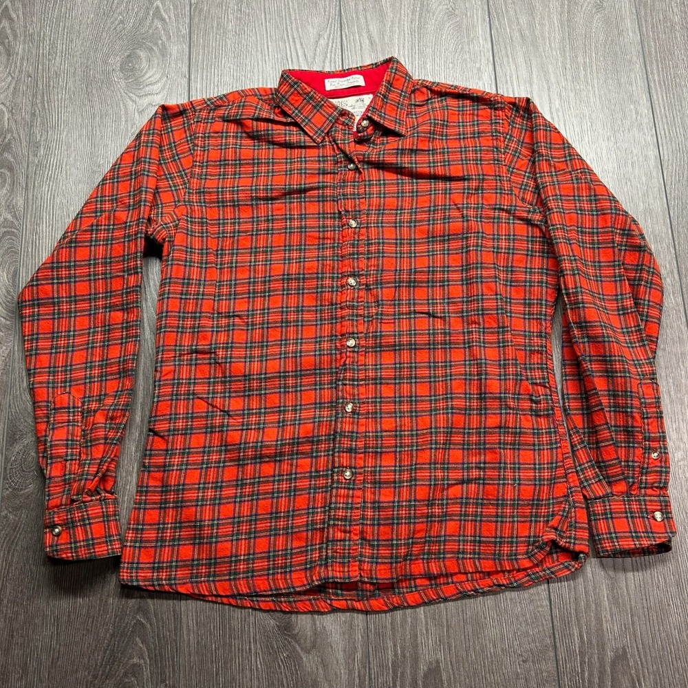 Hardy Amies Viyella Wool Cotton Plaid Shirt Red Savile Row London Vintage Mens